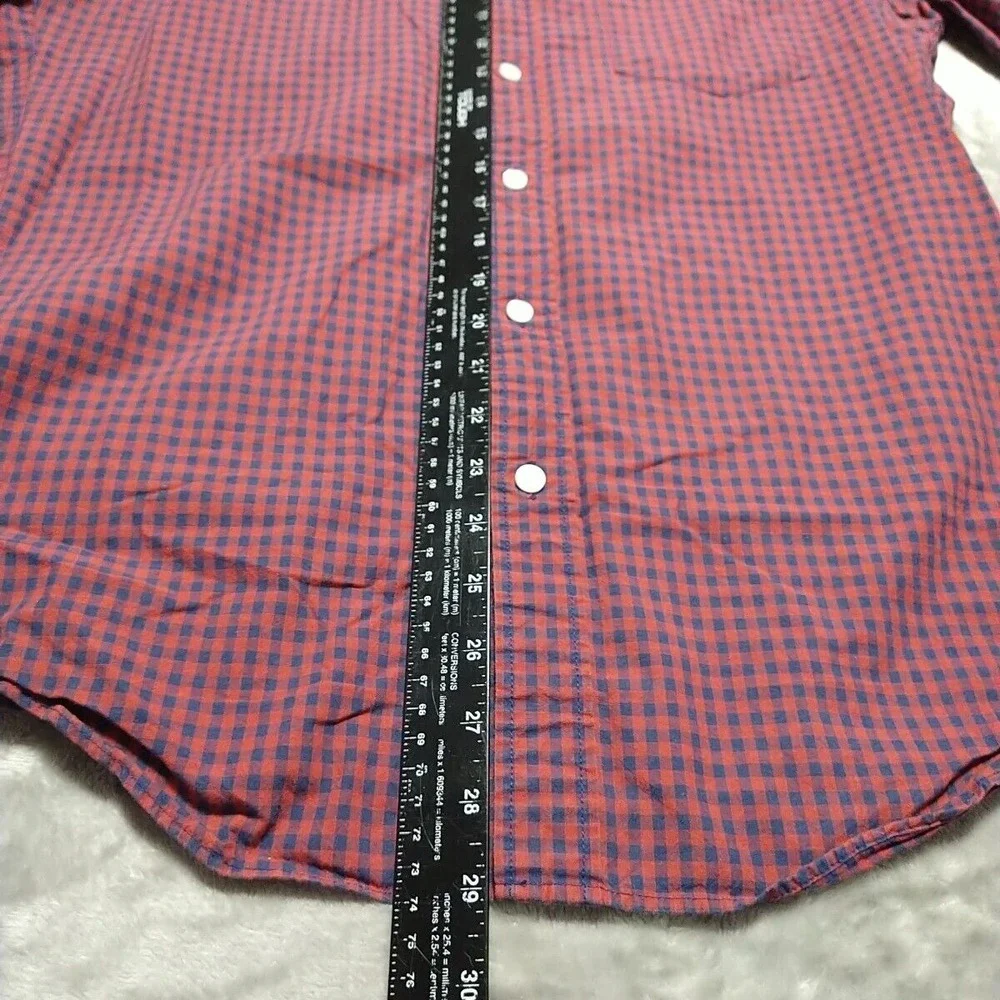 J. Crew Shirt Men M Slim Red Plaid Classic‎ Button Up Long Sleeve Preppy